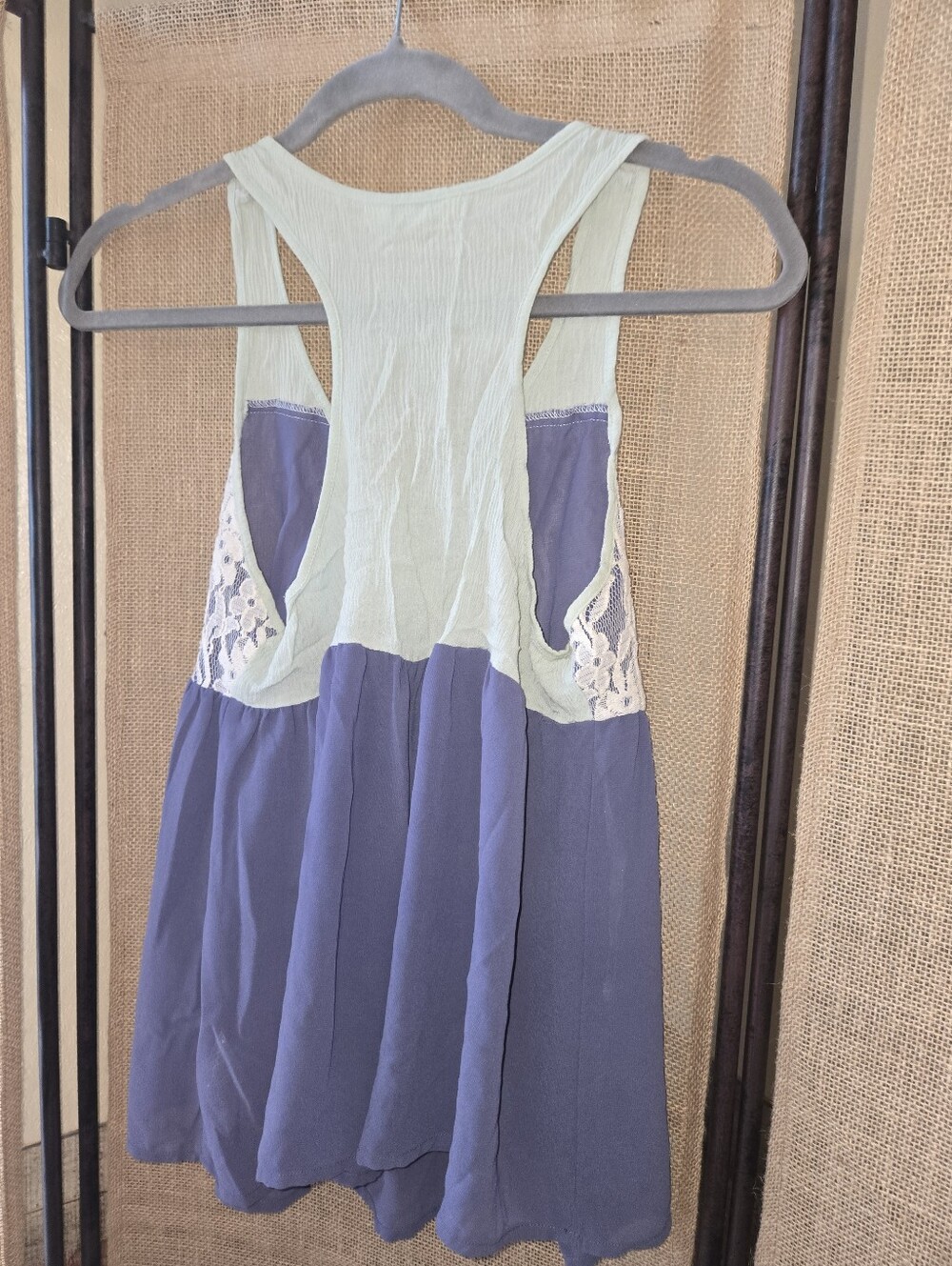 YA Los Angeles Women's Semi Sheer Raceback Tank Multicolor See Measurements - Picture 7 of 7